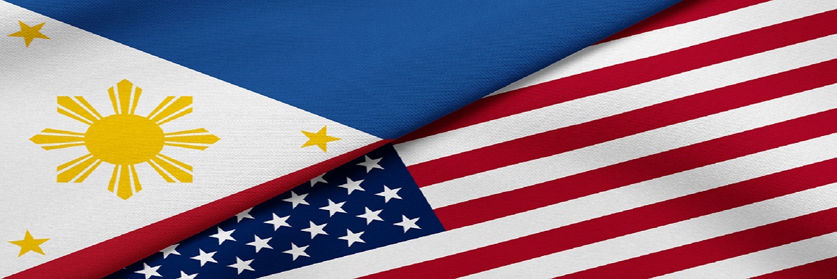 Bandera de Filipinas y Estados Unidos